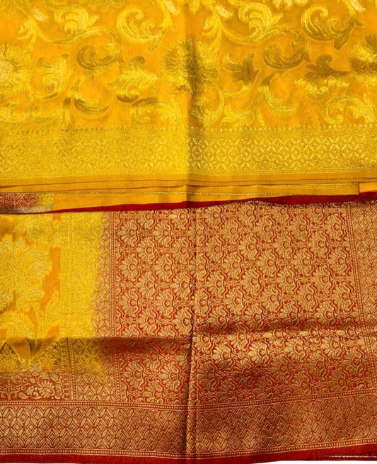 Banaras Saree Yellow Colour