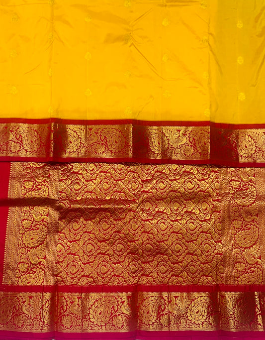 Pure Kanchipuram Silk Yellow Colour