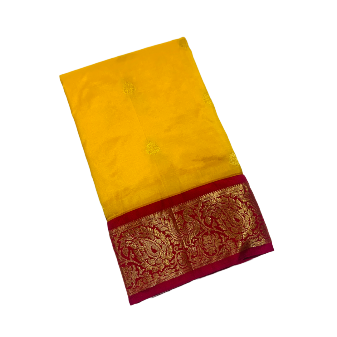 Pure Kanchipuram Silk Yellow Colour