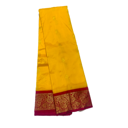 Pure Kanchipuram Silk Yellow Colour