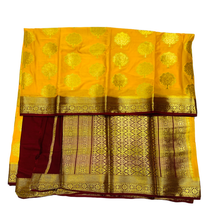 Crepe Saree Yellow Colour