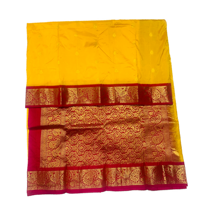 Pure Kanchipuram Silk Yellow Colour